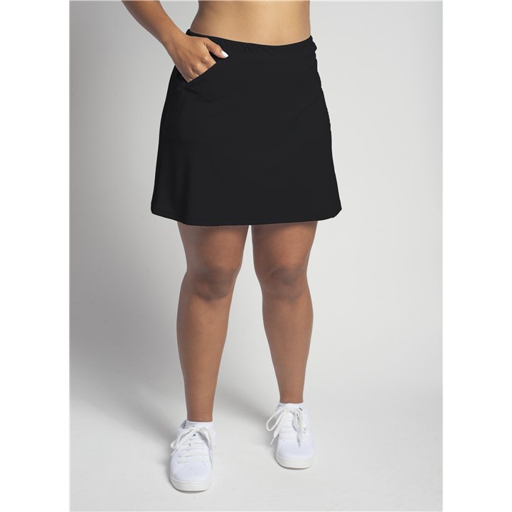 Zipper Pocket Skort - Black Solid