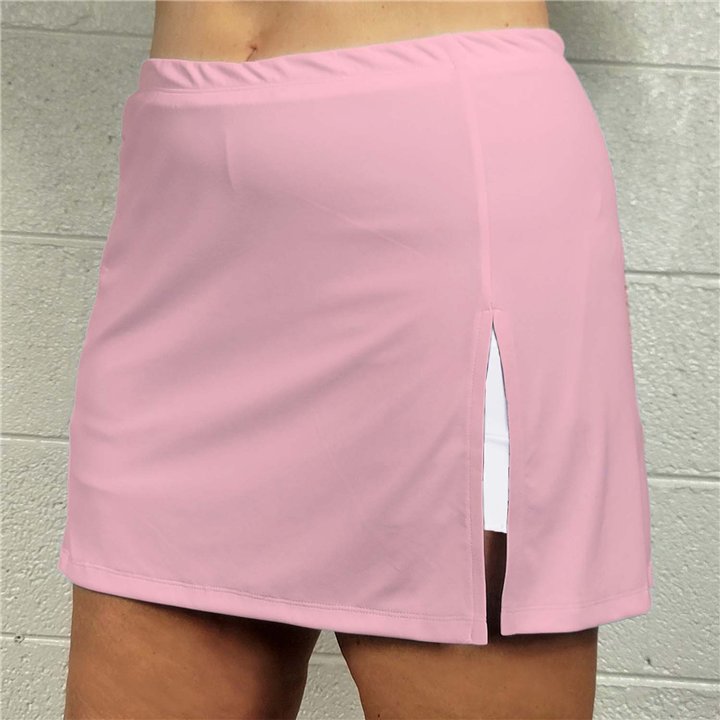 Side Slit Zipper Pocket Skort - Pale Pink
