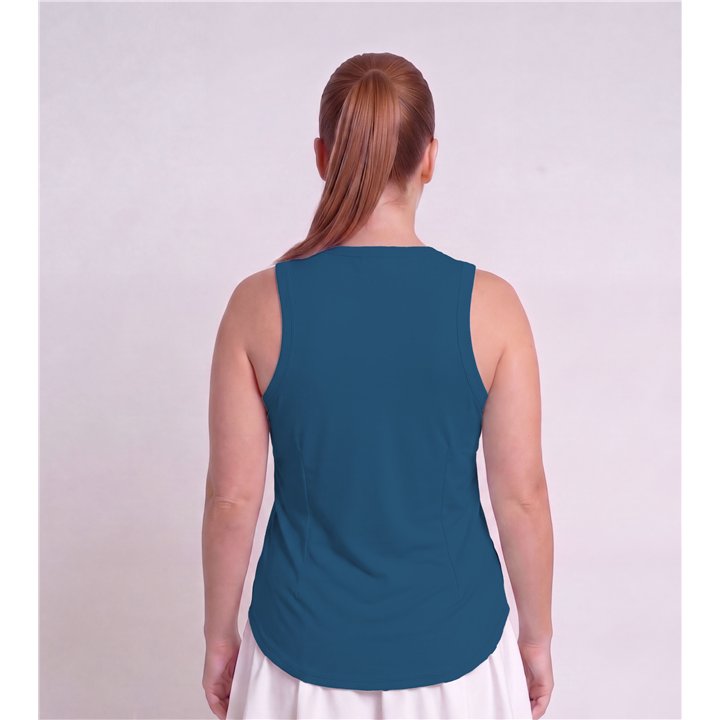 Hi-Neck Long Line Tank - Peacock Teal