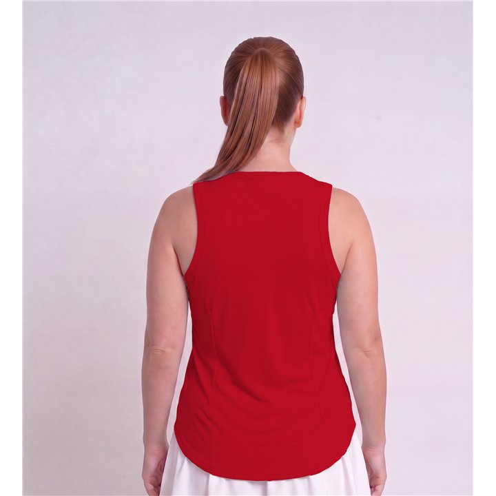 Hi-Neck Long Line Tank - Red