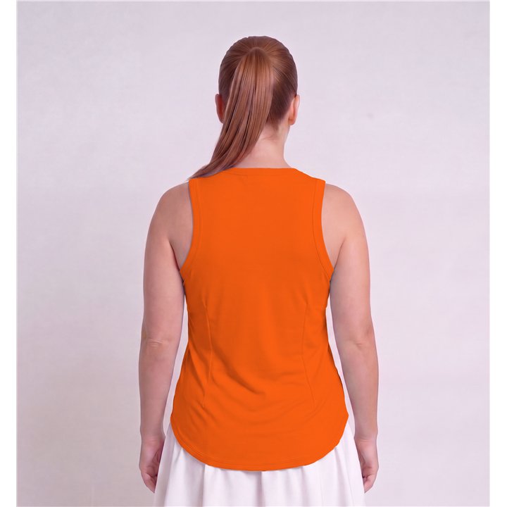Hi-Neck Long Line Tank - Tangerine Orange