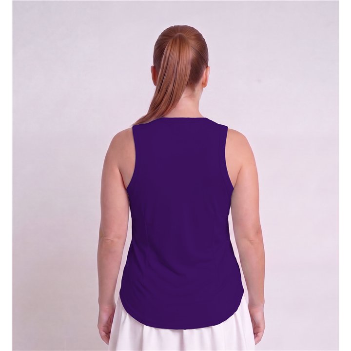 Hi-Neck Long Line Tank - Grape Purple