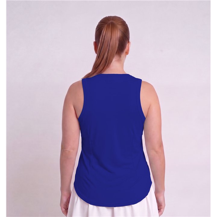 Hi-Neck Long Line Tank - Cobalt Blue