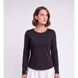 Long Sleeve Crew Neck Top - Black