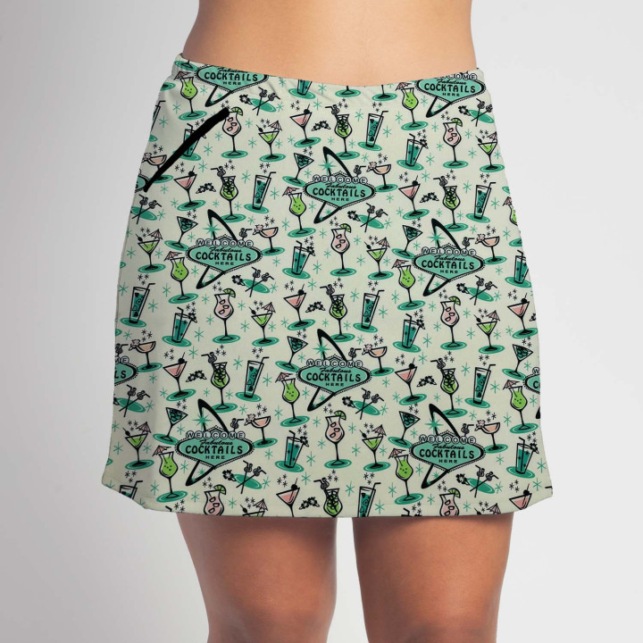 Zipper Pocket Skort - Atomic Cocktails