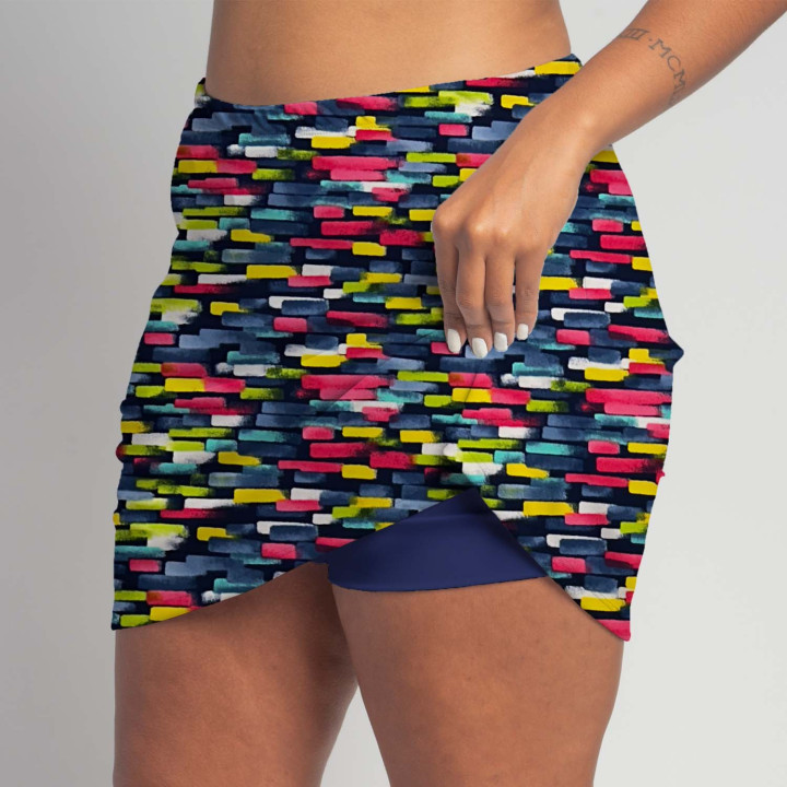 Zipper Pocket Skort - Painted Lights