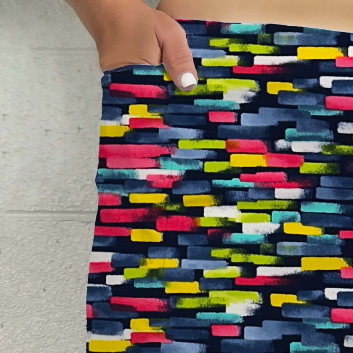 Side Slit Zipper Pocket Skort - Painted Lights