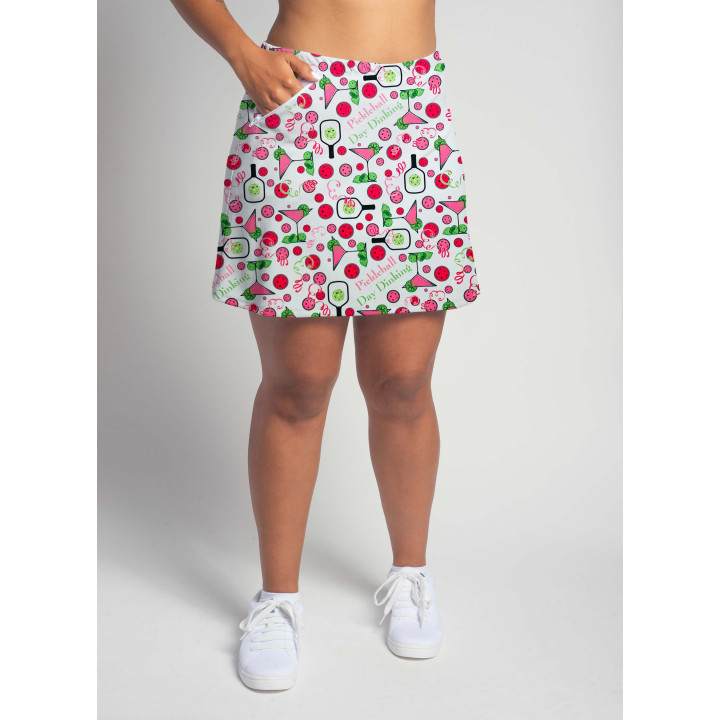 Zipper Pocket Skort - PB Day Dinking White