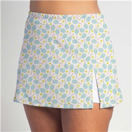 Side Slit - Tennis Rackets Aqua and Neon Yellow