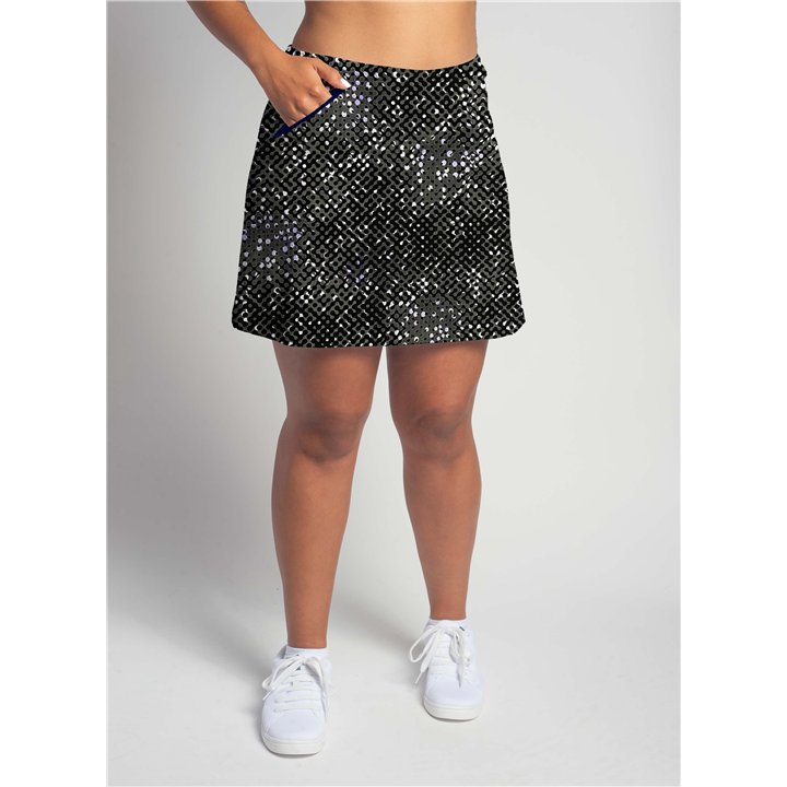 Zipper Pocket Skort - Grey Lavender Abstract Dots