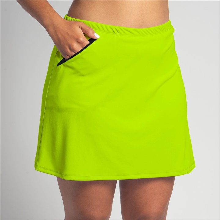 Zipper Pocket Skort -Neon Yellow