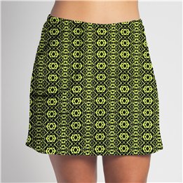 Zipper Pocket Skort - Lime Geometric