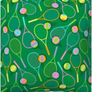 Tennis Rackets Pastels on Green