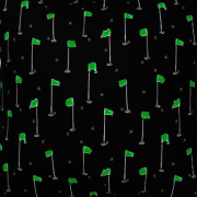 Golf Pins – Green Flags on Black